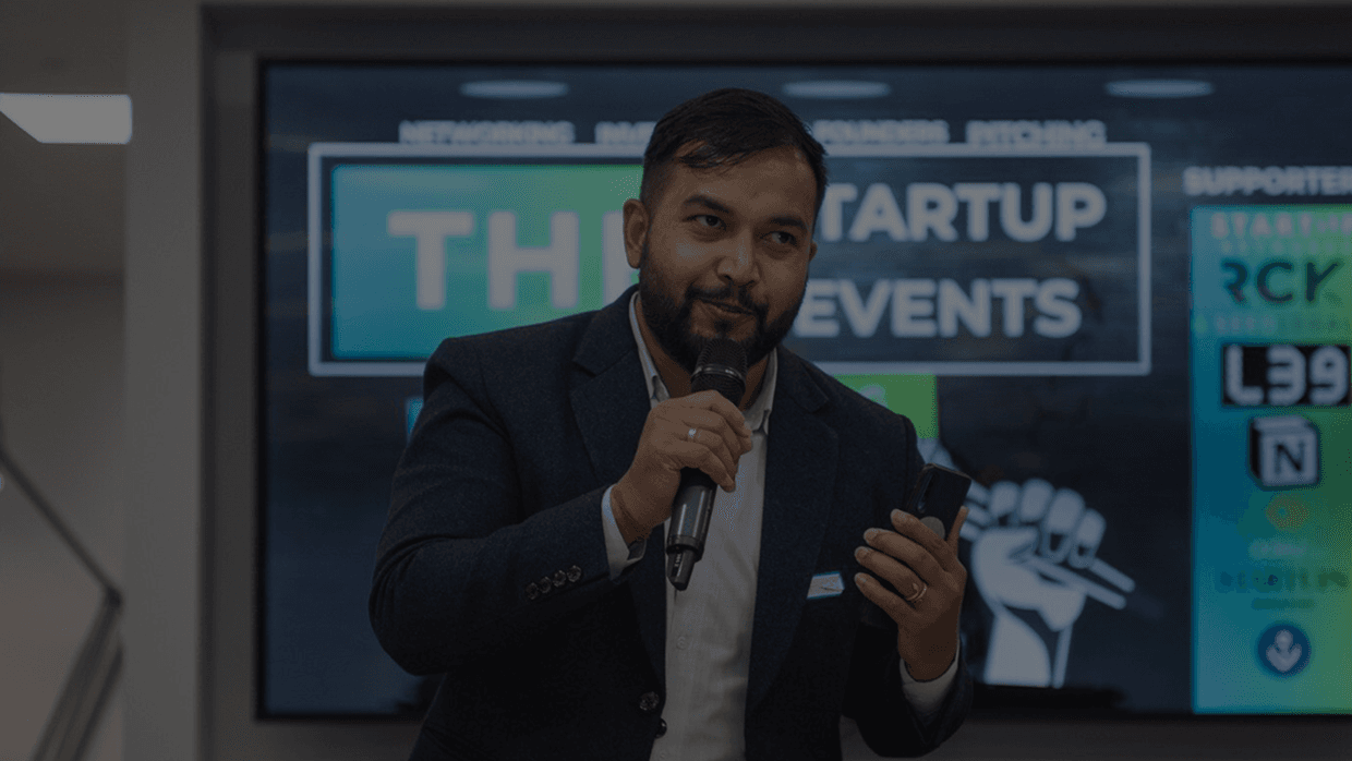 Khatapana founder speaking at The Startup Events in Kathmandu